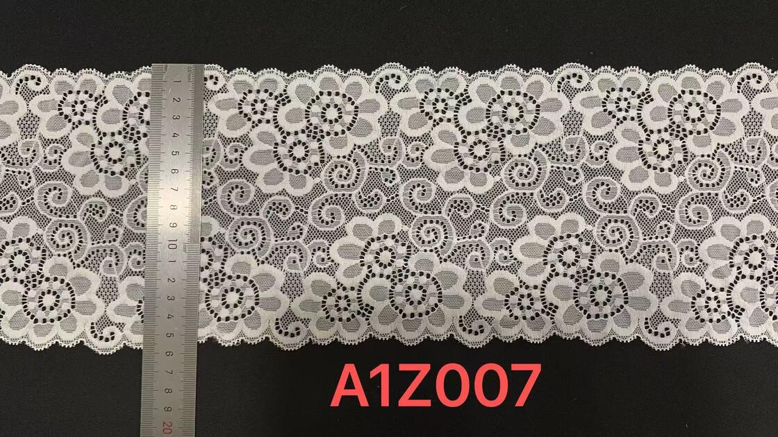 Quality Retro European Floral Elastic Lace Trim with 15.5cm Width and Nylon/Spandex Blend for Women's Dresses factory