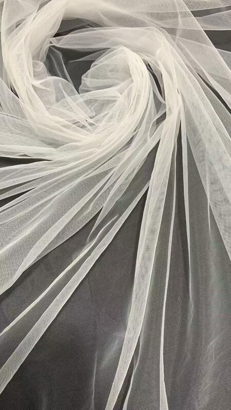 Quality White 100% Nylon Soft SOILD Mesh Fabric 150cm Eco-Friendly for Garment Shoes Children's Clothing Wedding Dresses Home Decor factory