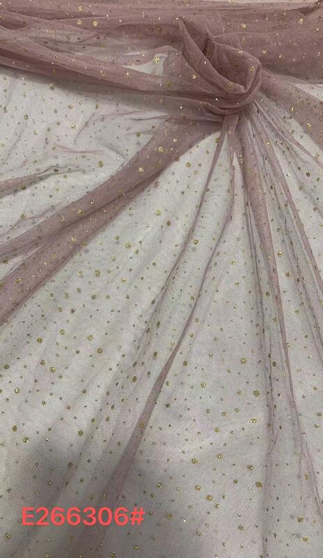 Quality High Quality Eco-Friendly Durable Printed Gold Foil Dot Mesh Fabric for Birthday Dresses with Boho Luxury Mesh Skirt factory