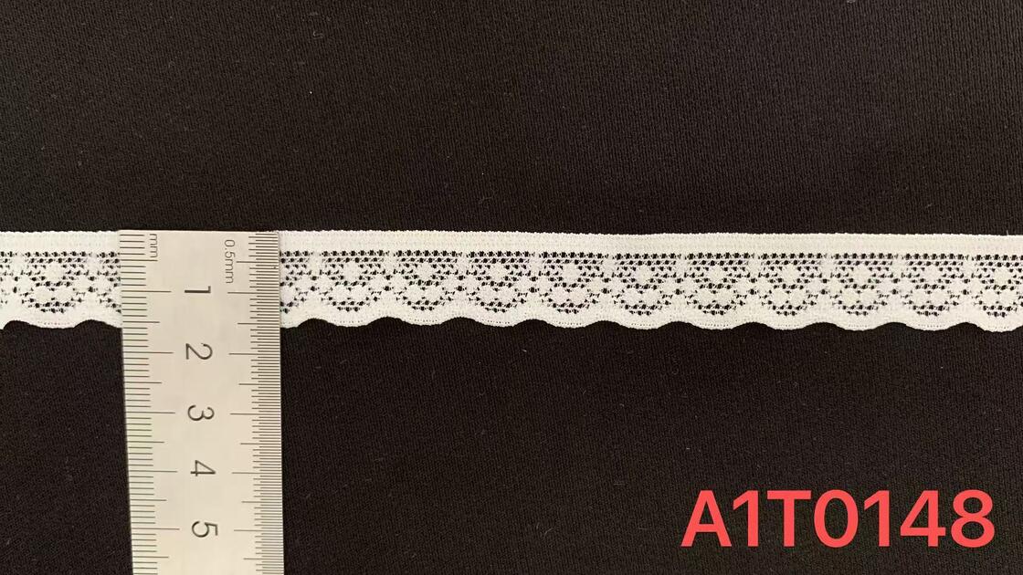 Quality 1.5cm Soft Nylon Spandex Scalloped Lace Trim, Elastic Eco-Friendly for Lingirie Dress Garment Decoration factory