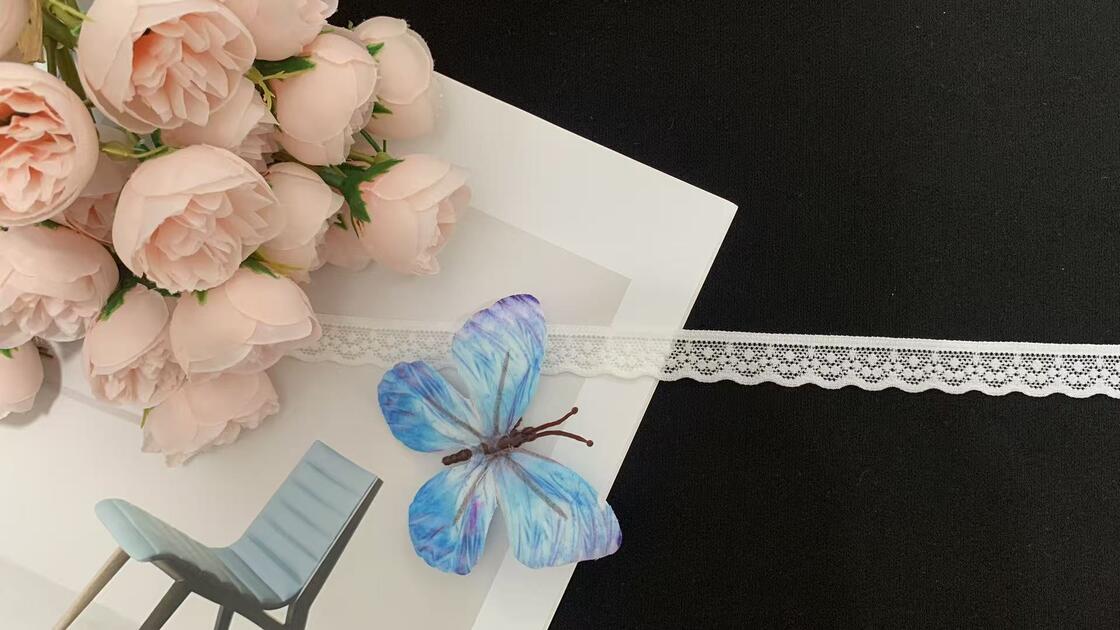 Quality 1.5cm Soft Nylon Spandex Scalloped Lace Trim, Elastic Eco-Friendly for Lingirie Dress Garment Decoration factory