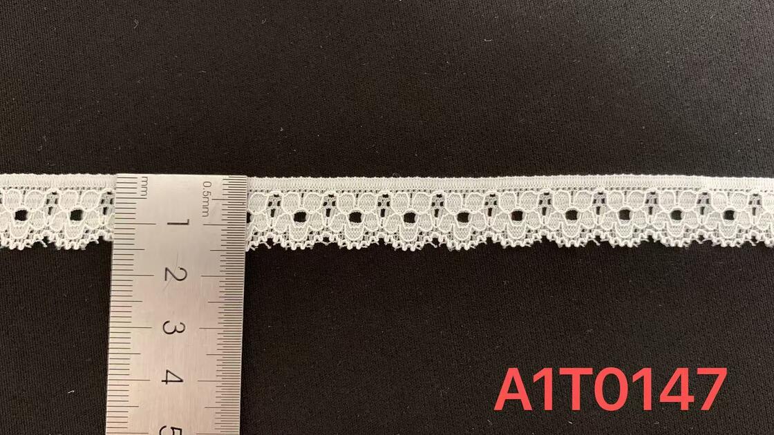Quality Elegant Tiny Floral Openwork Elastic Lace, Skin-Friendly Nylon Spandex with 1.5CM Width for Wedding Dress & Lingerie Decor factory