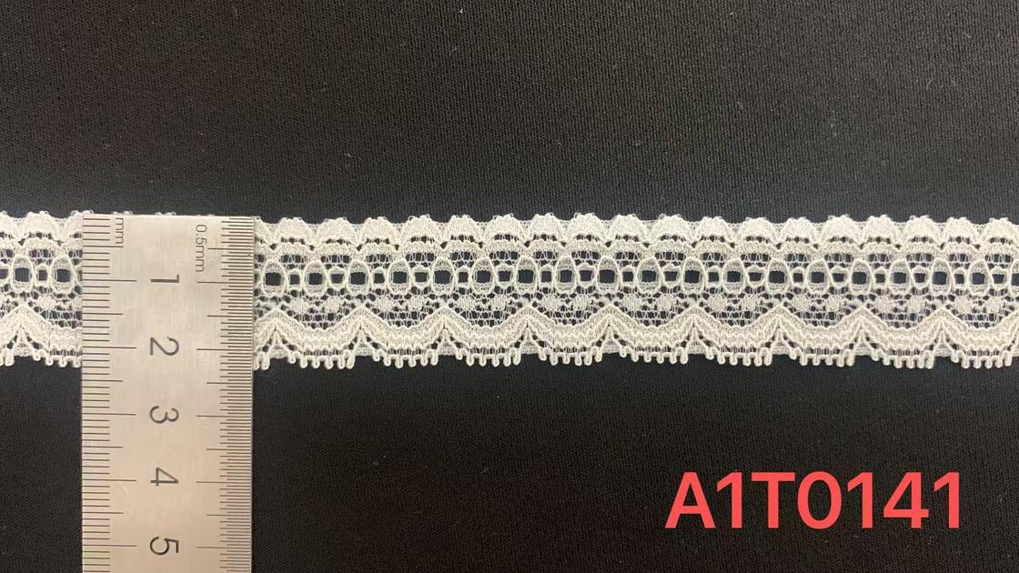 Quality Elegant Tiny Picot Fringe Dual-Wave Nylon Spandex Elastic Lace Trim for Lingerie Nightwear, Wedding Dress and DIY Decor factory