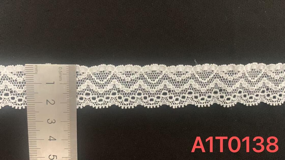 Quality Elegant Double-Row Oval Hollow Picot Edge Nylon Spandex Elastic Lace Trim for Lingerie Pajama Nightdress DIY Decor factory