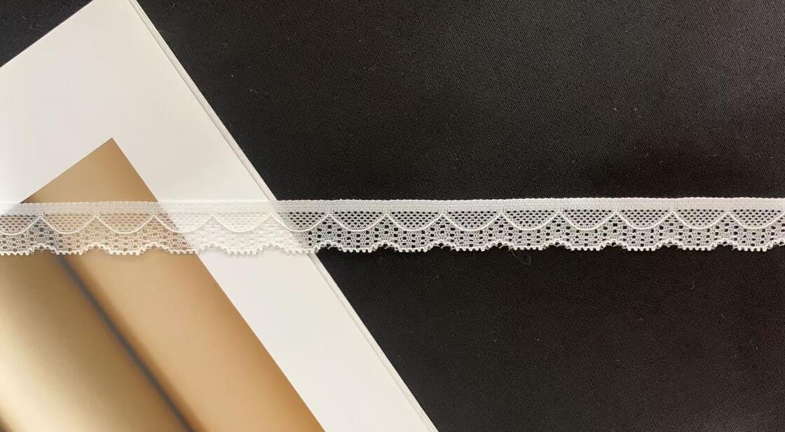 Quality Delicate Wavy Grid knit Lace Trim with Fine Weave for Wedding & Apparel Embellishment factory
