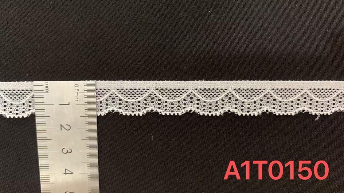 Quality Delicate Wavy Grid knit Lace Trim with Fine Weave for Wedding & Apparel Embellishment factory