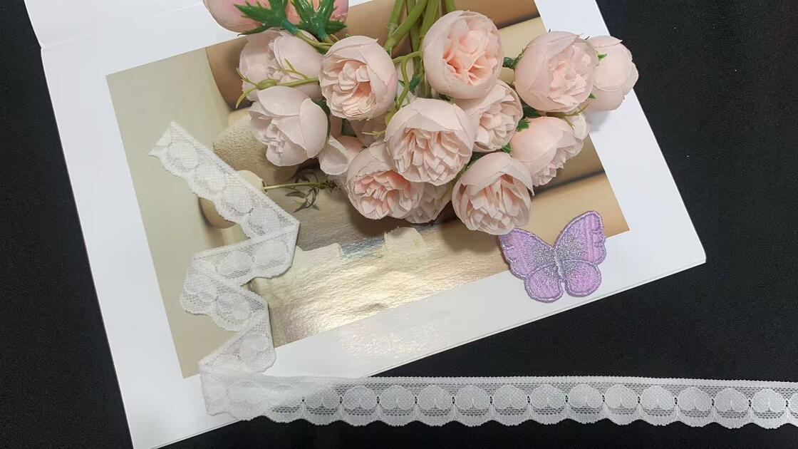 Quality 2cm Sweet Romantic Heart Lace Trim with Fine Openwork for Wedding Dresses, Skirt Hem and Bridal Accessories factory