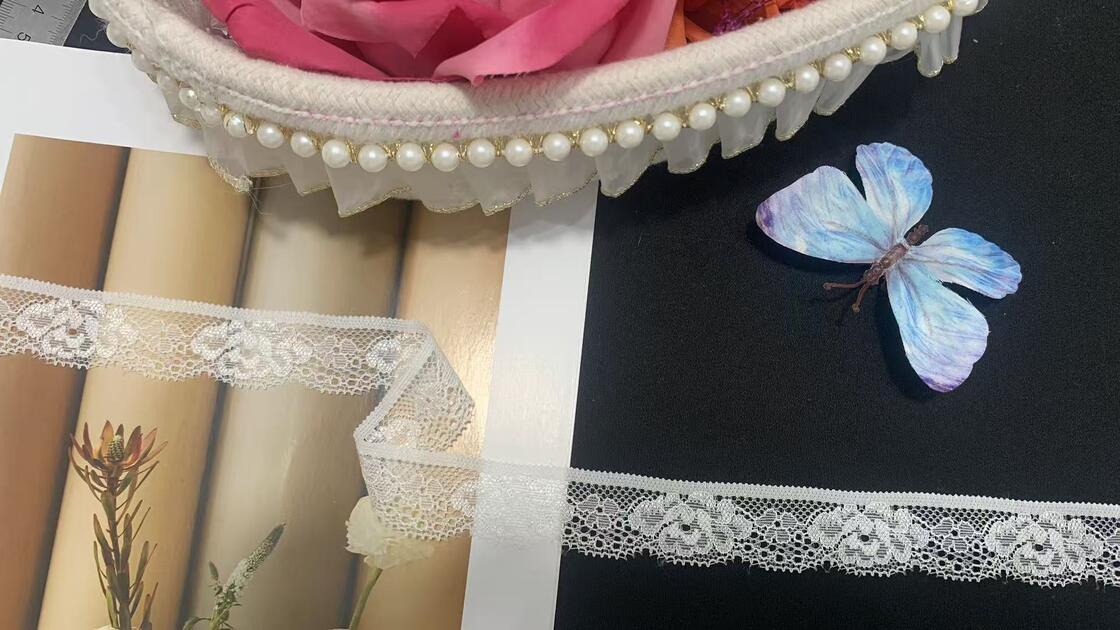 Quality Elegant Vintage Floral Nylon Lace Trim with Mesh Openwork for Women's Dresses, Blouses and Home Textile factory