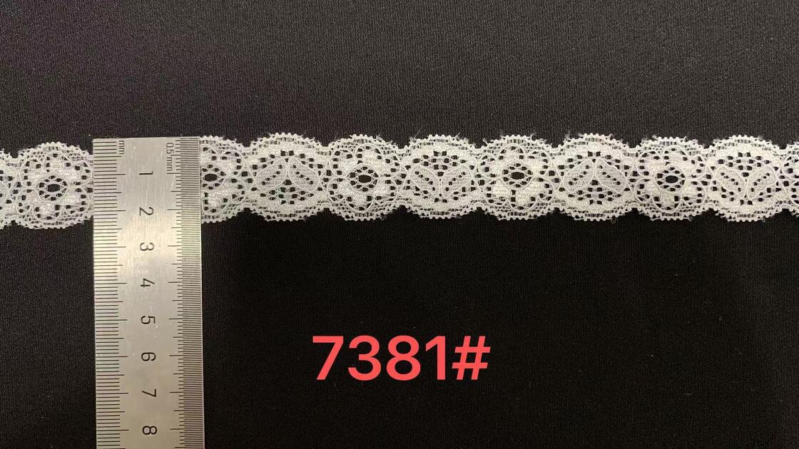 Quality 2.5cm Classic Double-sided Wavy Floral French Lace Elastic Luxury Fancy Accessory for Women/Children's Decorative Clothing Shoes factory