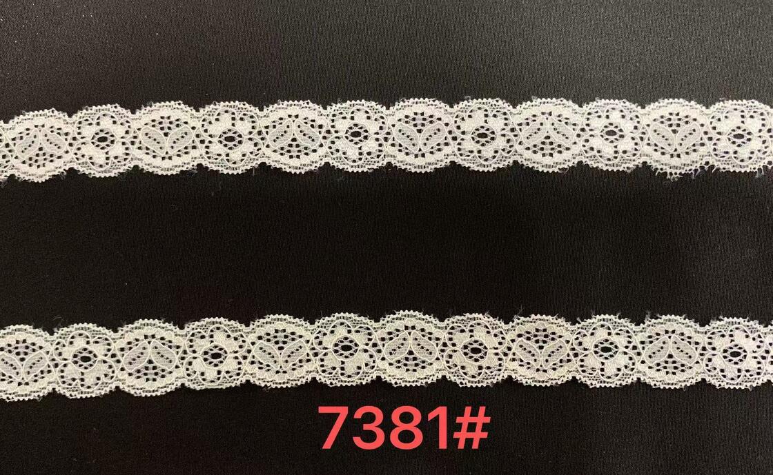 Quality 2.5cm Classic Double-sided Wavy Floral French Lace Elastic Luxury Fancy Accessory for Women/Children's Decorative Clothing Shoes factory