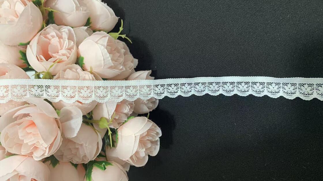 Quality 1.5cm Classic Hollow-out Flower Pattern Soft Stretch Lace Trim for Underwear , Dresses and DIY Sewing Projects factory