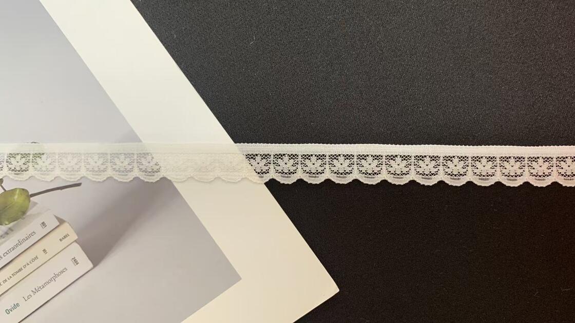 Quality 1.5cm Classic Hollow-out Flower Pattern Soft Stretch Lace Trim for Underwear , Dresses and DIY Sewing Projects factory