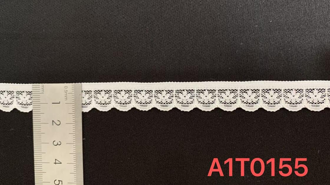 Quality 1.5cm Classic Hollow-out Flower Pattern Soft Stretch Lace Trim for Underwear , Dresses and DIY Sewing Projects factory