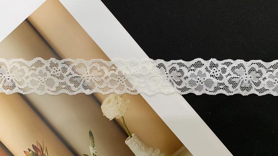 Quality 3CM Elegant Hollow Floral Pattern Skin-Friendly Stretch Lace Trim for Lingerie, Evening Dresses & Handmade Sewing Crafts factory