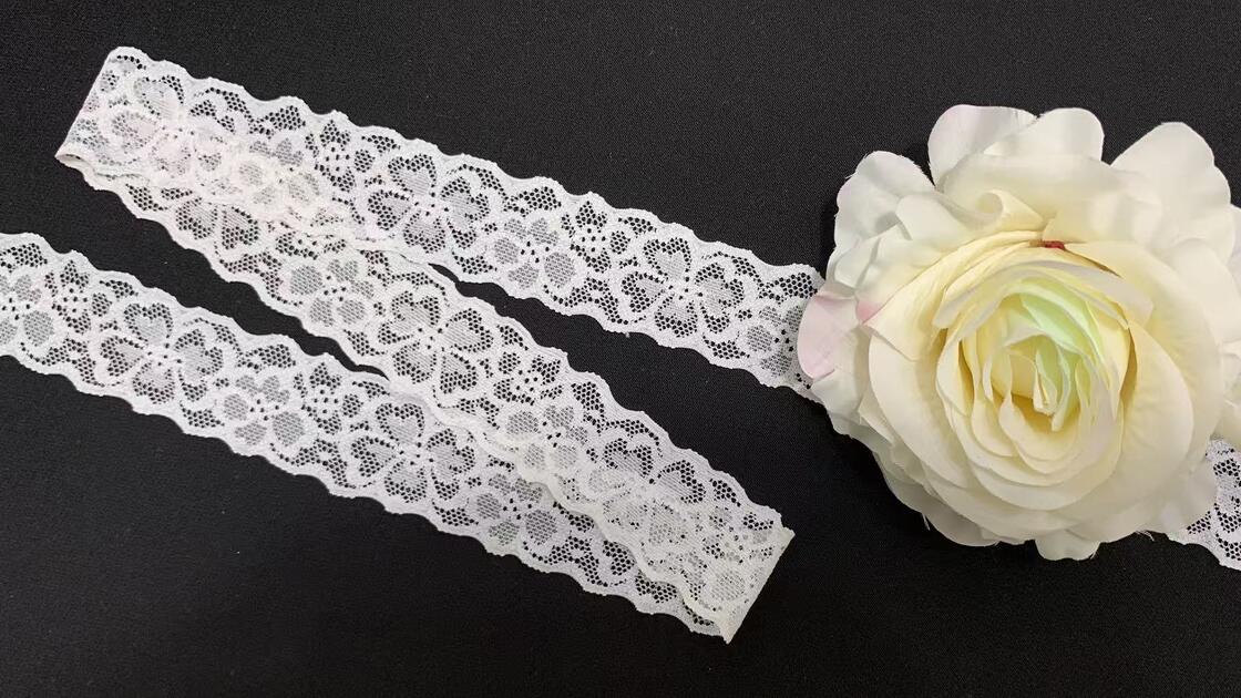 Quality 3CM Elegant Hollow Floral Pattern Skin-Friendly Stretch Lace Trim for Lingerie, Evening Dresses & Handmade Sewing Crafts factory