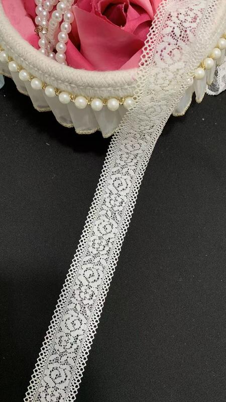 Quality Premium 3cm Floral Hollow Lace Tape High Elastic Comfort Lingerie Trim for Garment Sewing DIY factory