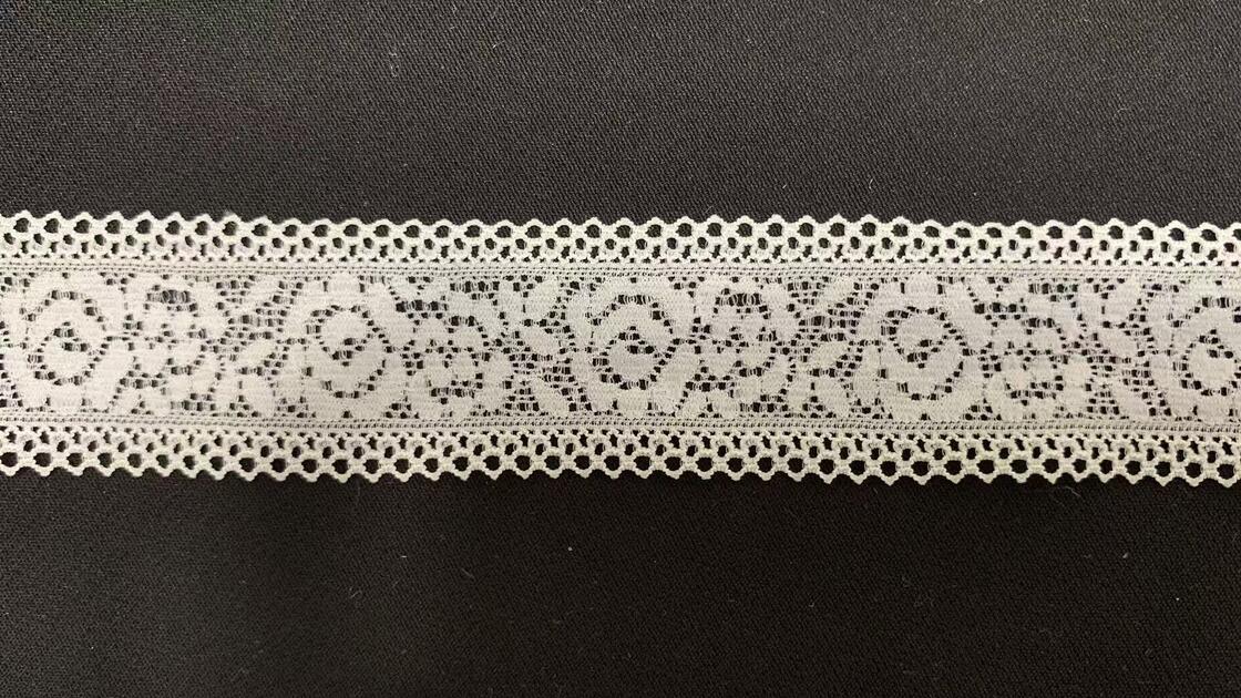 Quality Premium 3cm Floral Hollow Lace Tape High Elastic Comfort Lingerie Trim for Garment Sewing DIY factory