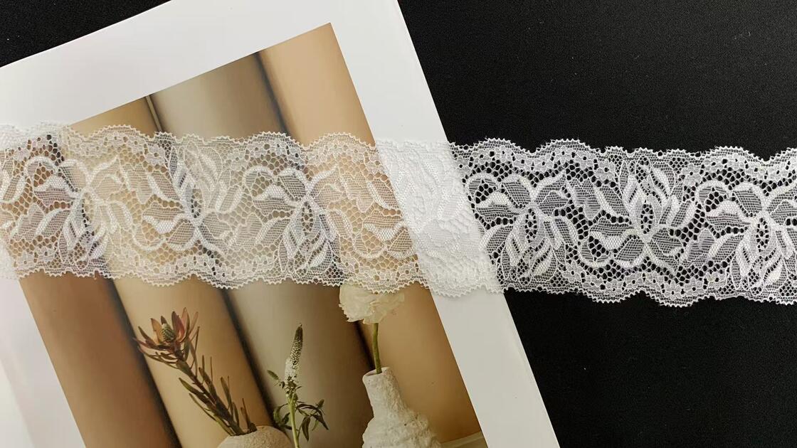Quality 6cm No Irritation Stretch Flower Lace Trim Ideal for Intimates, Slip Dresses & Handmade Clothing Embellishment factory