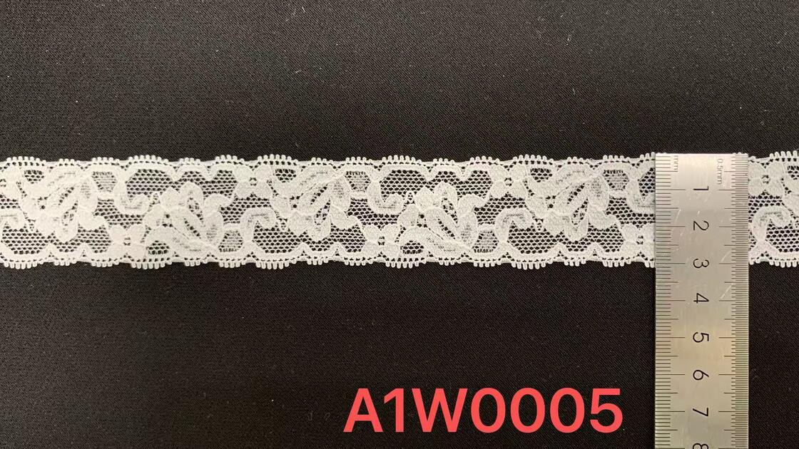 Quality 3cm Exquisite Hollow Flower Elastic Lace Border Flexible Sewing Accessory for Lingerie & Evening Gowns factory