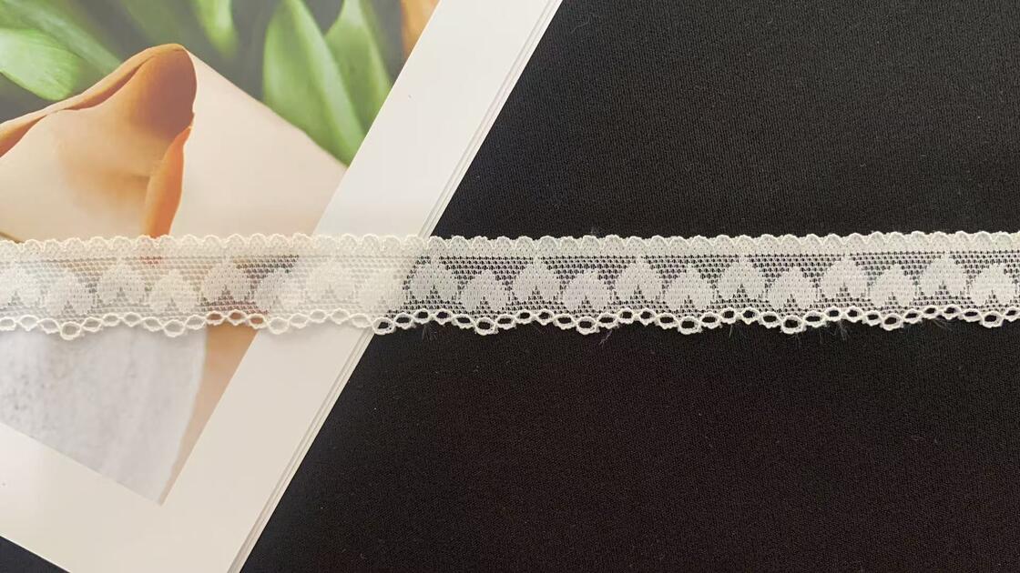 Quality Exquisite Openwork Pattern Stretch Lace Trim with Delicate Eyelet Design Soft Nylon Fabric for Women's Dresses and Lingerie factory