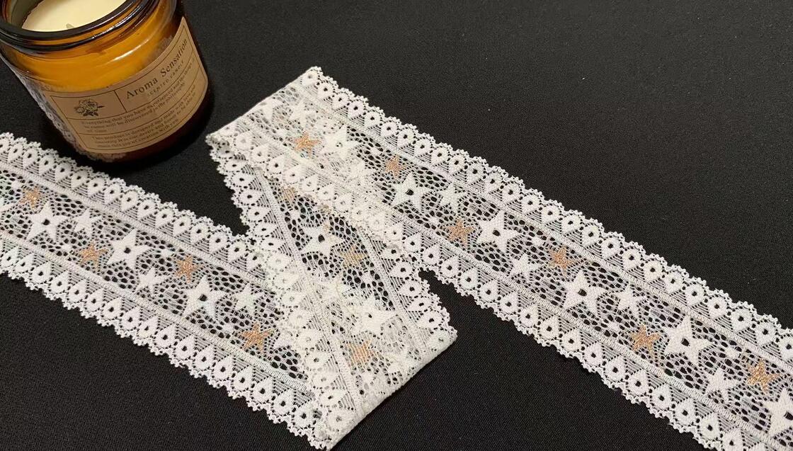 Quality 5cm Classic Single-sided Wavy Floral French Lace Elastic Elegant Fancy Trim for Women/Children's Decorative Dresses Hats Bags factory