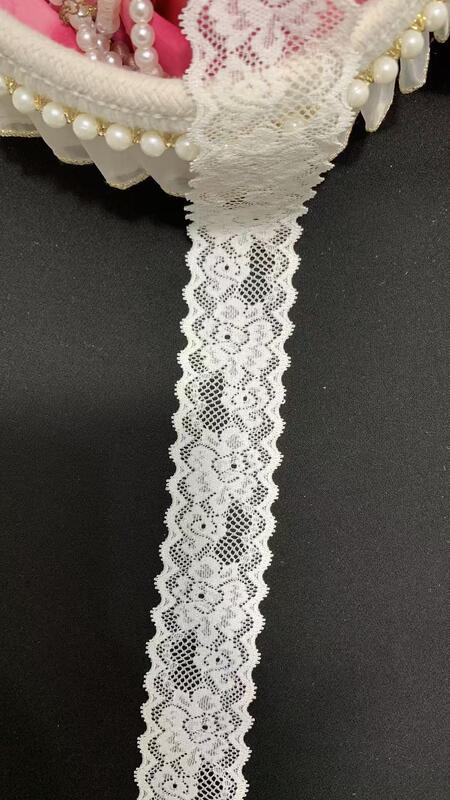 Quality 4cm Multi-Use Elastic Hollow Flower Lace Trim Premium Sewing Supply For Underwear, Dresses & Handcrafts factory