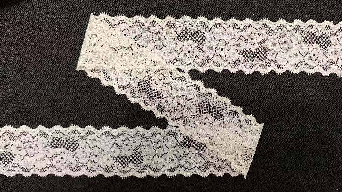 Quality 4cm Multi-Use Elastic Hollow Flower Lace Trim Premium Sewing Supply For Underwear, Dresses & Handcrafts factory