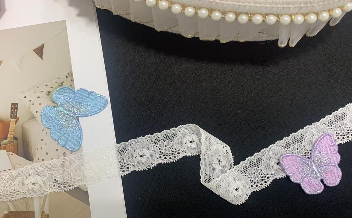 Quality Soft Stretch Nylon Lace of 2.6cm with Hollow Flower Scalloped Edge, Great Trim for Dresses and Lingerie factory