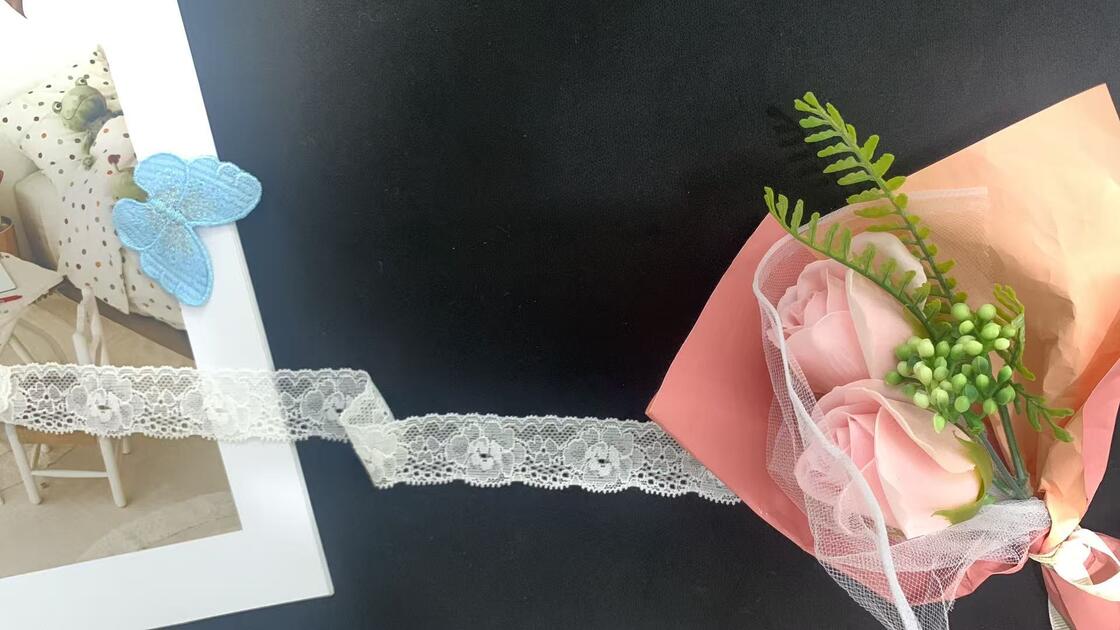 Quality Soft Stretch Nylon Lace of 2.6cm with Hollow Flower Scalloped Edge, Great Trim for Dresses and Lingerie factory