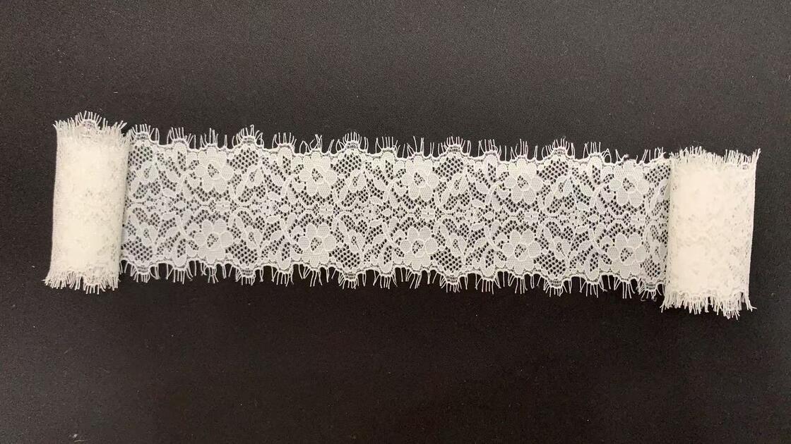 Quality 6cm Skin-Friendly Nylon Spandex Hollow Floral Stretch Lace Trim Anti-Roll Edging for Lingerie, Wedding Dresses & DIY Sewing Crafts factory