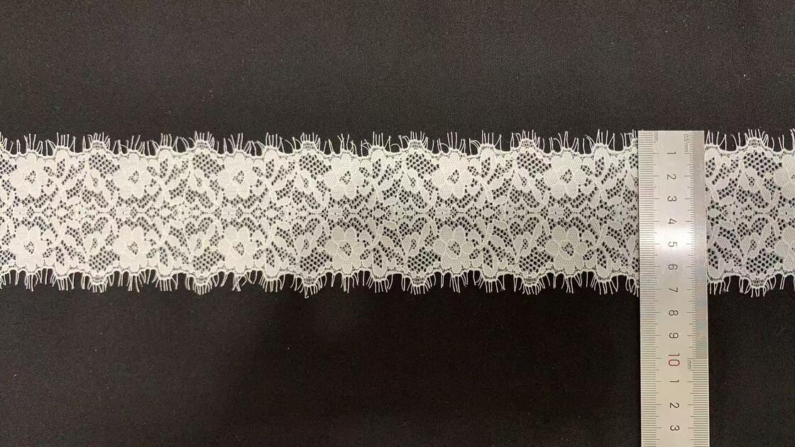 Quality 6cm Skin-Friendly Nylon Spandex Hollow Floral Stretch Lace Trim Anti-Roll Edging for Lingerie, Wedding Dresses & DIY Sewing Crafts factory