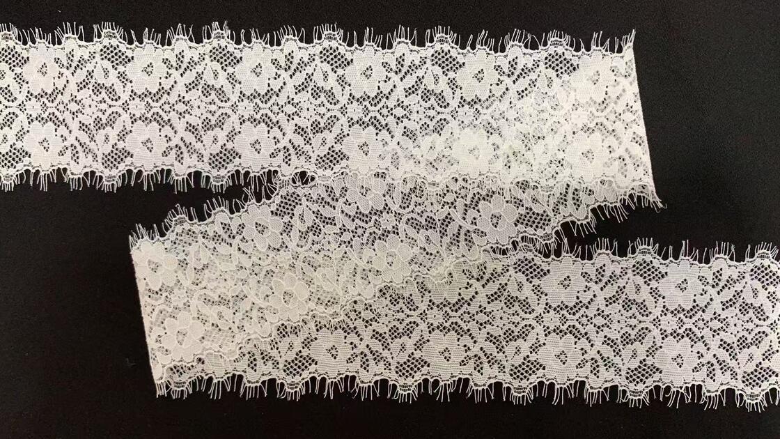 Quality 6cm Skin-Friendly Nylon Spandex Hollow Floral Stretch Lace Trim Anti-Roll Edging for Lingerie, Wedding Dresses & DIY Sewing Crafts factory