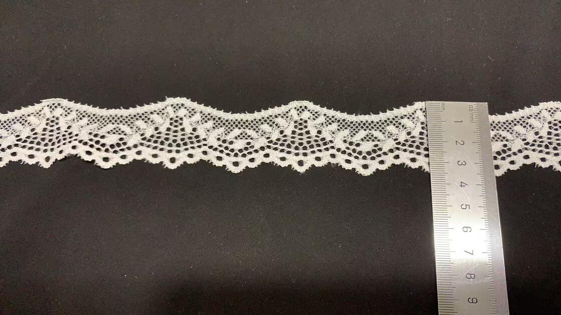 Quality 3.5cm Premium Soft Ammonia Elastic Hollow Flower Lace Trim Breathable Floral Edging for Underwear, Evening Gowns & Handmade Decoration factory