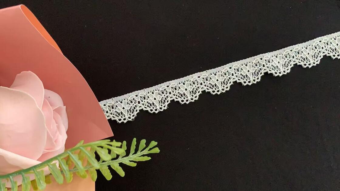 Quality 1.5CM High Recovery Spandex Nylon Floral Hollow Lace Trim Comfort Stretch Border for Intimates, Slip Dresses & Garment Embellishment factory