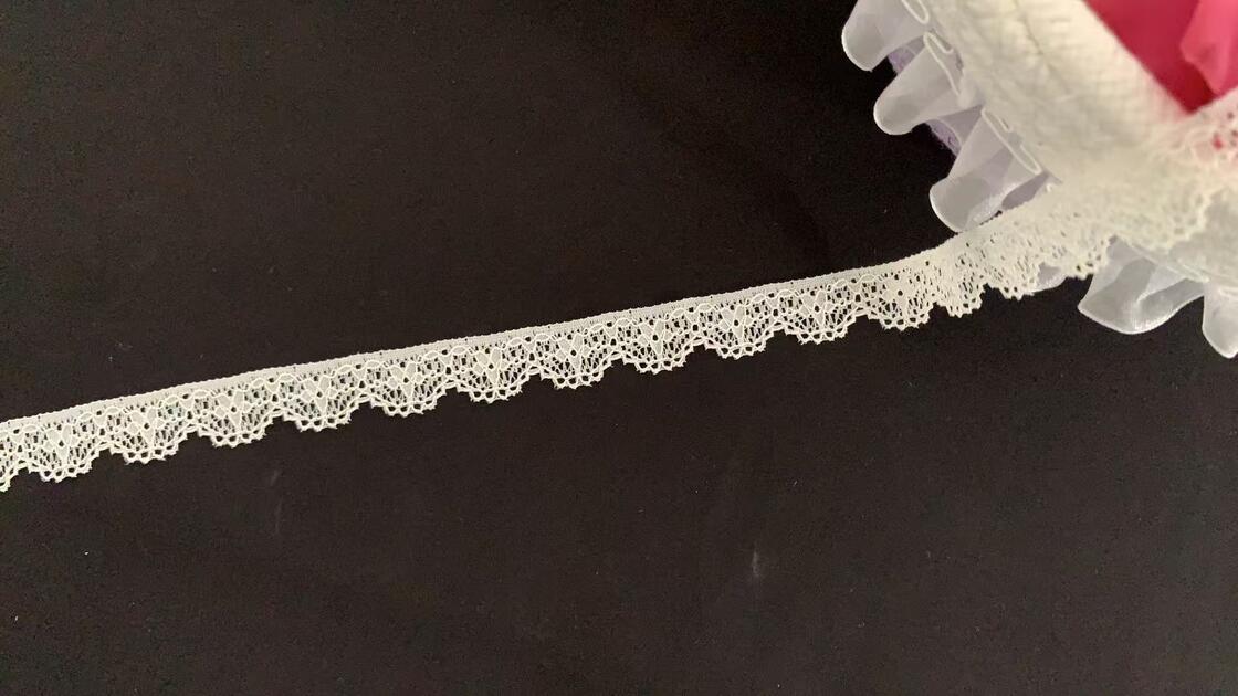 Quality 1.5CM High Recovery Spandex Nylon Floral Hollow Lace Trim Comfort Stretch Border for Intimates, Slip Dresses & Garment Embellishment factory