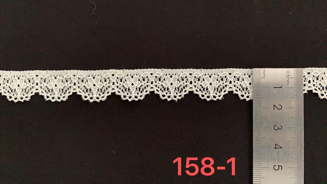 Quality 1.5CM High Recovery Spandex Nylon Floral Hollow Lace Trim Comfort Stretch Border for Intimates, Slip Dresses & Garment Embellishment factory