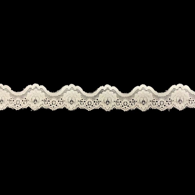 Quality 3.5CM Delicate Hollow Floral Polyamide Stretch Lace Trim Non-Irritating Elastic Tape for Bra, Bridal Gowns & DIY Clothing Projects factory