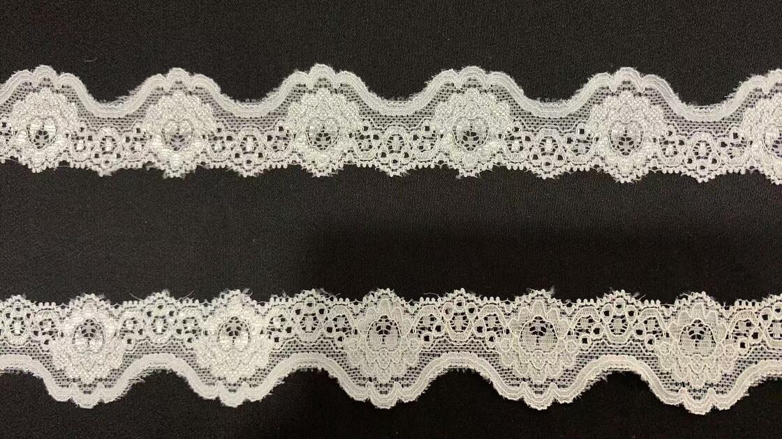 Quality 3.5CM Delicate Hollow Floral Polyamide Stretch Lace Trim Non-Irritating Elastic Tape for Bra, Bridal Gowns & DIY Clothing Projects factory