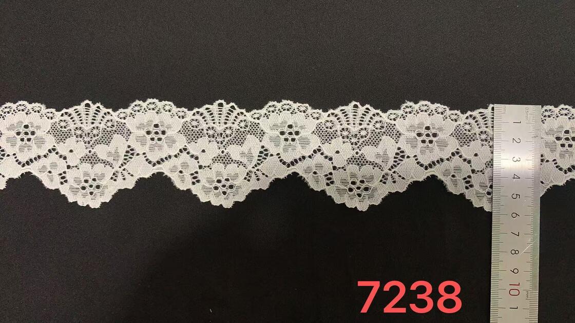 Quality 6CM Soft Touch 4-Way Stretch Hollow Flower Lace Trim Nylon Spandex Fabric for Underwear Bands, Party Dresses & Craft Making factory