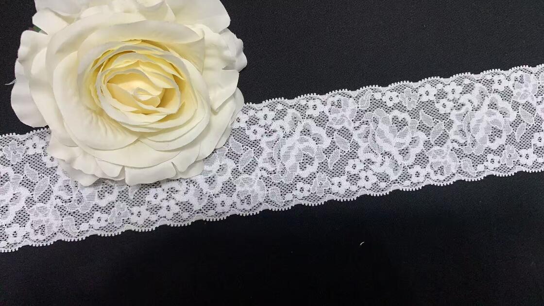 Quality 6CM Vintage Romantic Hollow Floral Elastic Lace Trim Durable Spandex Edging for Lingerie, Formal Dresses & Home Textile DIY factory