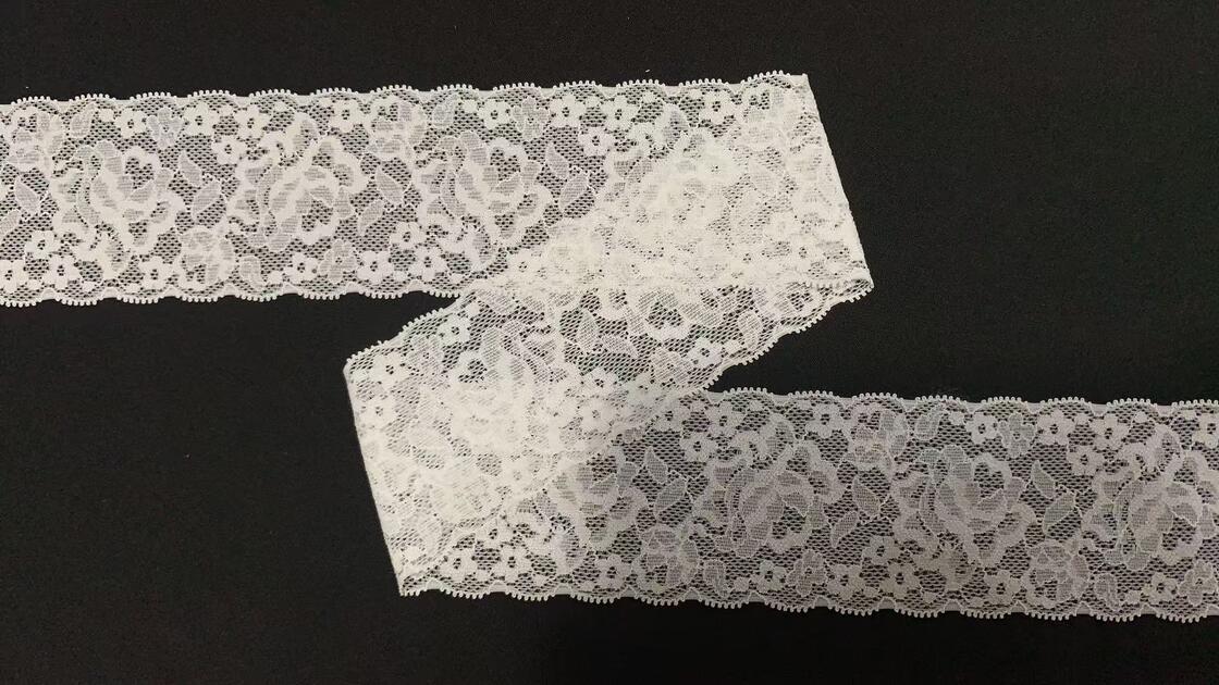 Quality 6CM Vintage Romantic Hollow Floral Elastic Lace Trim Durable Spandex Edging for Lingerie, Formal Dresses & Home Textile DIY factory
