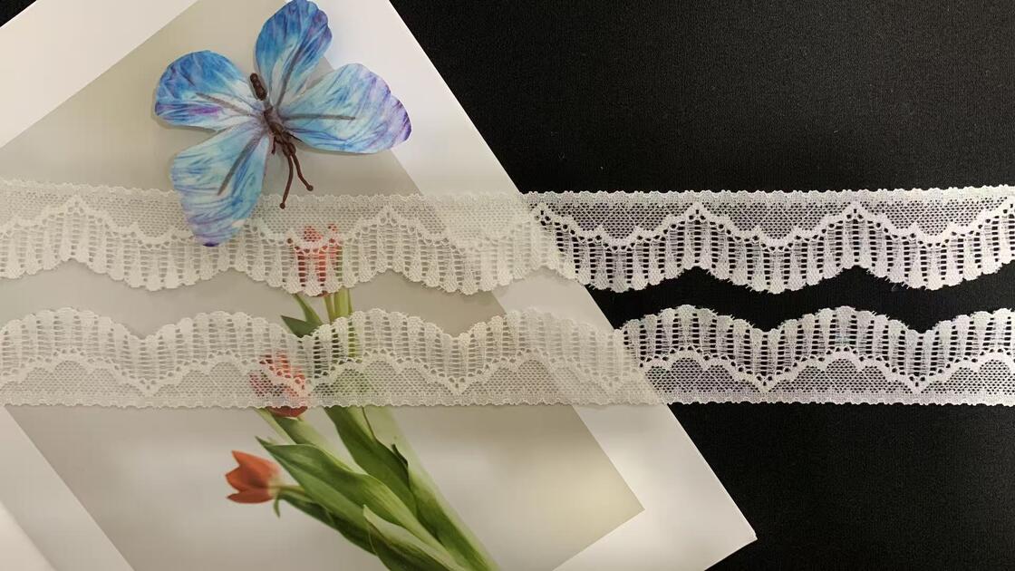 Quality Wave Hollow Mesh Lace with Vertical Stripe Detail, Soft Stretch Nylon Lace Trim for Dresses and Underwear Trimming factory