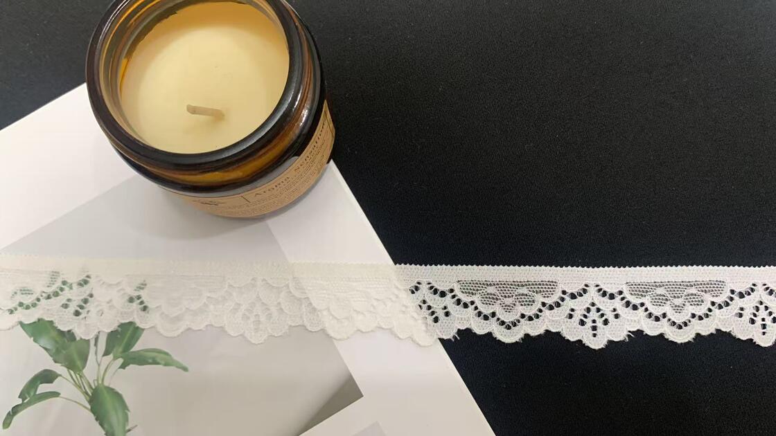 Quality 2.2cm Classic White Hollow-out Lace Trim with Diamond Pattern and Scalloped Border for Wedding and Children's Clothing factory
