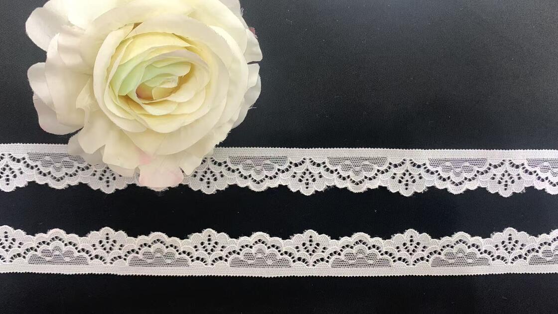 Quality 2.2cm Classic White Hollow-out Lace Trim with Diamond Pattern and Scalloped Border for Wedding and Children's Clothing factory