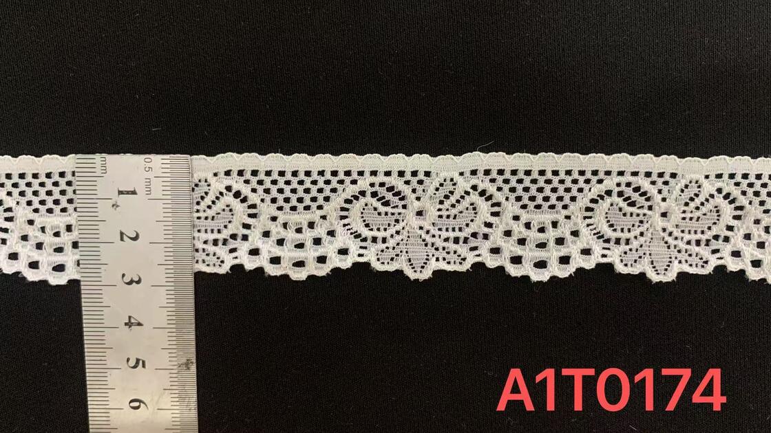 Quality 3cm Delicate Square Hole Lace Trim with Smooth Top Border for Lingerie and Women's Garments factory
