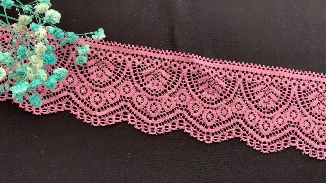 Quality 5.5CM Romantic Retro Hollow Floral Spandex Elastic Lace Edging Wear-resistant Stretch Trim for Underwear, Evening Dresses & Curtain Textile DIY factory