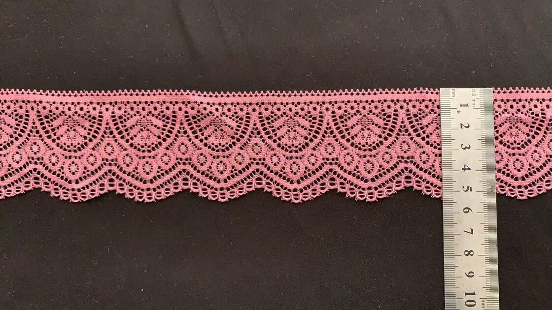 Quality 5.5CM Romantic Retro Hollow Floral Spandex Elastic Lace Edging Wear-resistant Stretch Trim for Underwear, Evening Dresses & Curtain Textile DIY factory