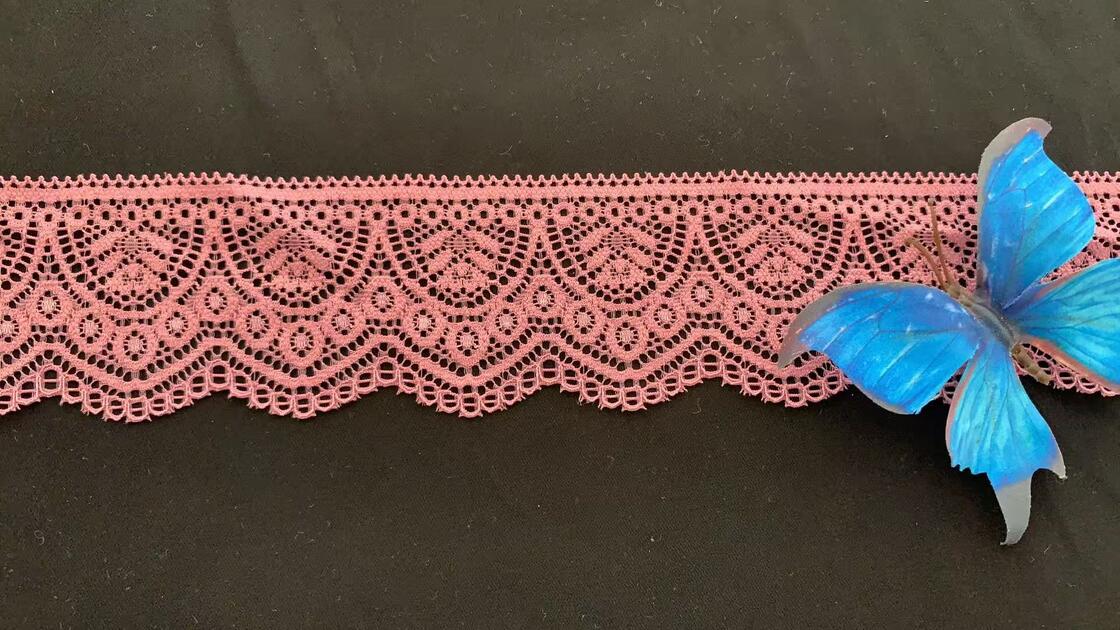 Quality 5.5CM Romantic Retro Hollow Floral Spandex Elastic Lace Edging Wear-resistant Stretch Trim for Underwear, Evening Dresses & Curtain Textile DIY factory