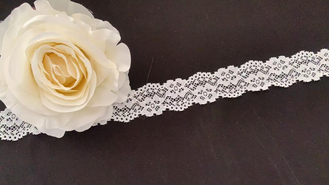 Quality 3CM French Romantic Hollow Floral Stretch Lace Trim Stretchy Spandex Border for Wedding Dresses, Bra Lingerie & Household Fabric Decoration DIY factory