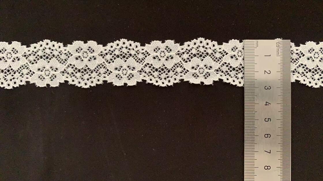 Quality 3CM French Romantic Hollow Floral Stretch Lace Trim Stretchy Spandex Border for Wedding Dresses, Bra Lingerie & Household Fabric Decoration DIY factory